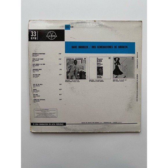 Dave Brubeck Dos Generaciones De Brubeck LP Atlantic GWEA 5140 VG Import Mexico - Picture 2 of 7